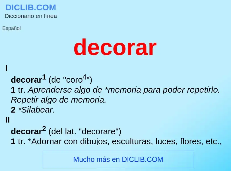 O que é decorar - definição, significado, conceito