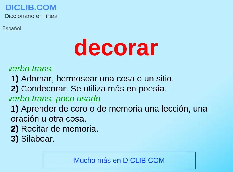 Wat is decorar - definition