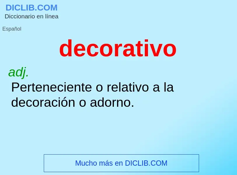 Wat is decorativo - definition