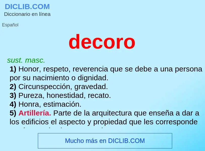 ¿Qué es decoro? - significado y definición