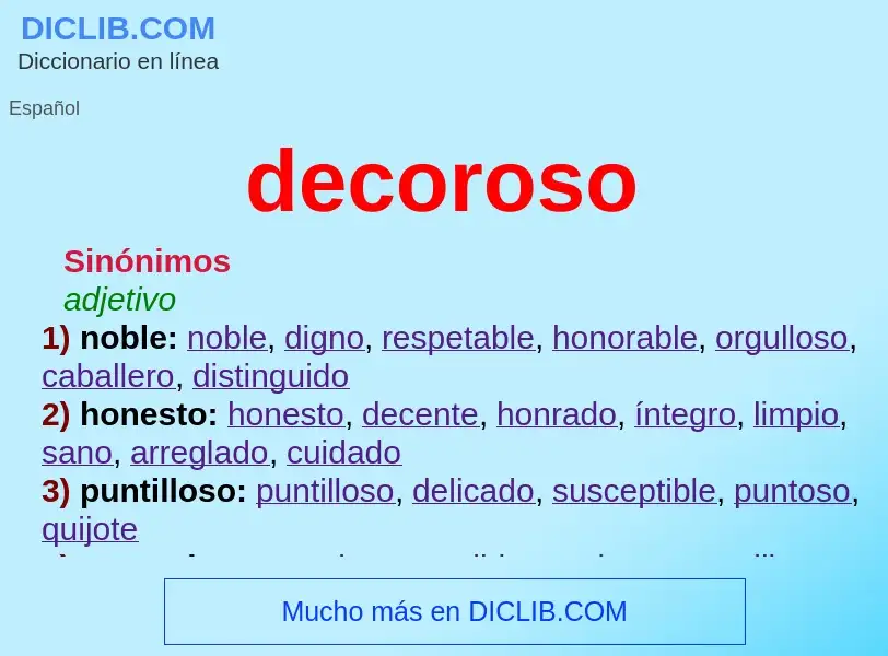 Wat is decoroso - definition