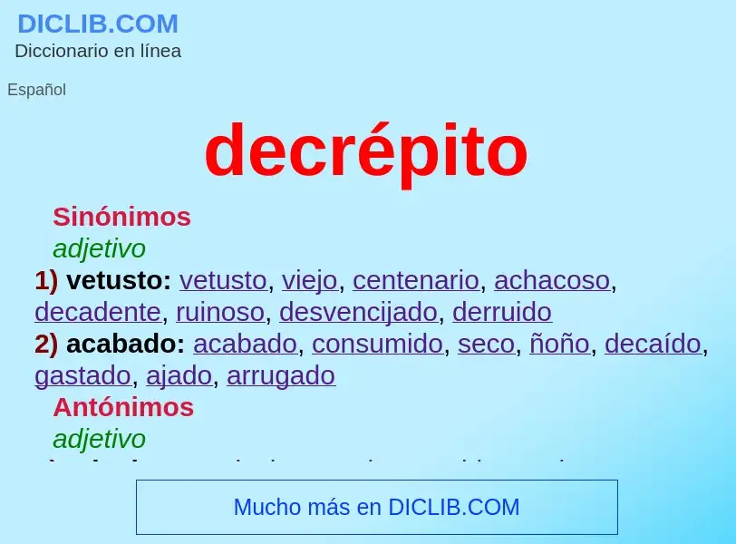 What is decrépito - definition