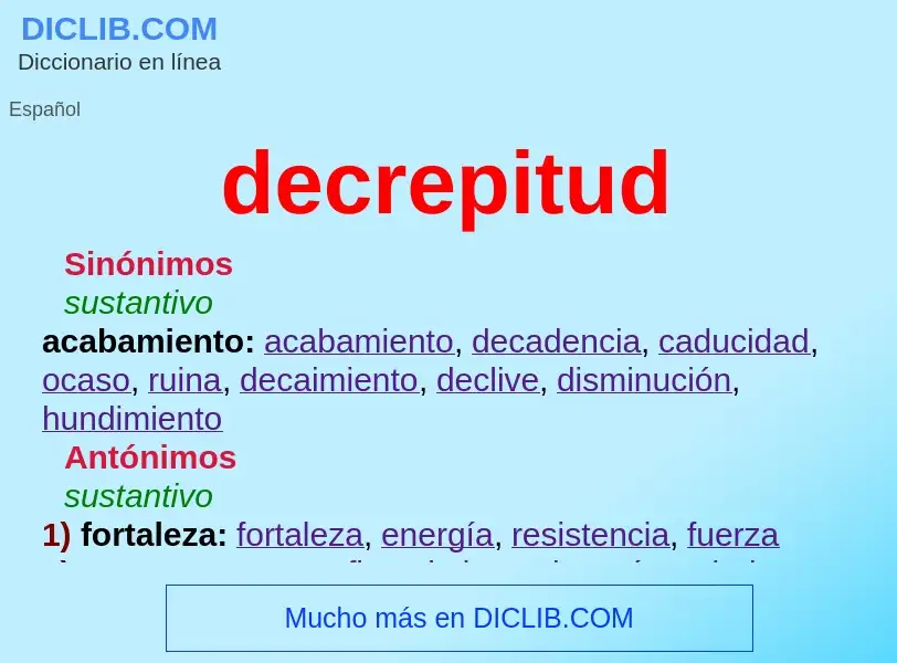 Was ist decrepitud - Definition