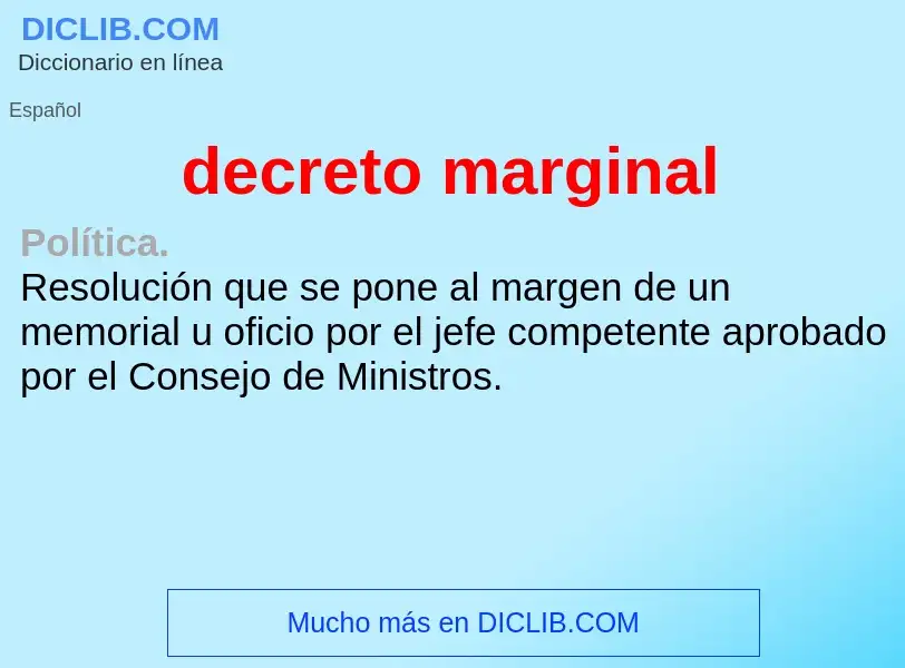 Was ist decreto marginal - Definition