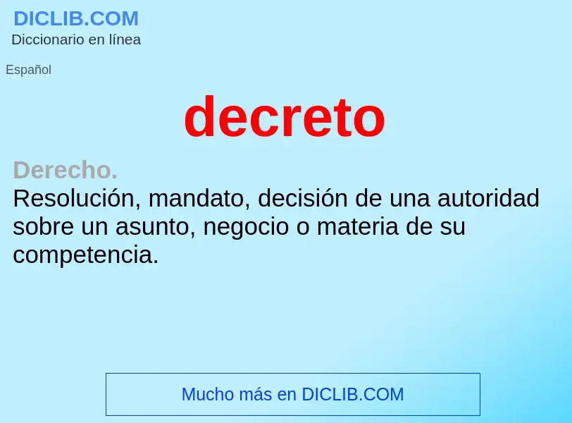 Что такое decreto - определение