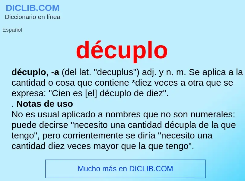 ¿Qué es décuplo? - significado y definición