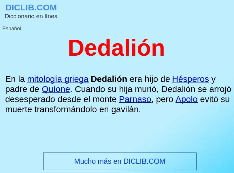 ¿Qué es Dedalión ? - significado y definición