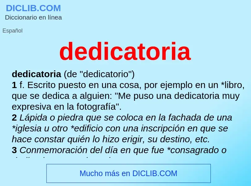 Was ist dedicatoria - Definition