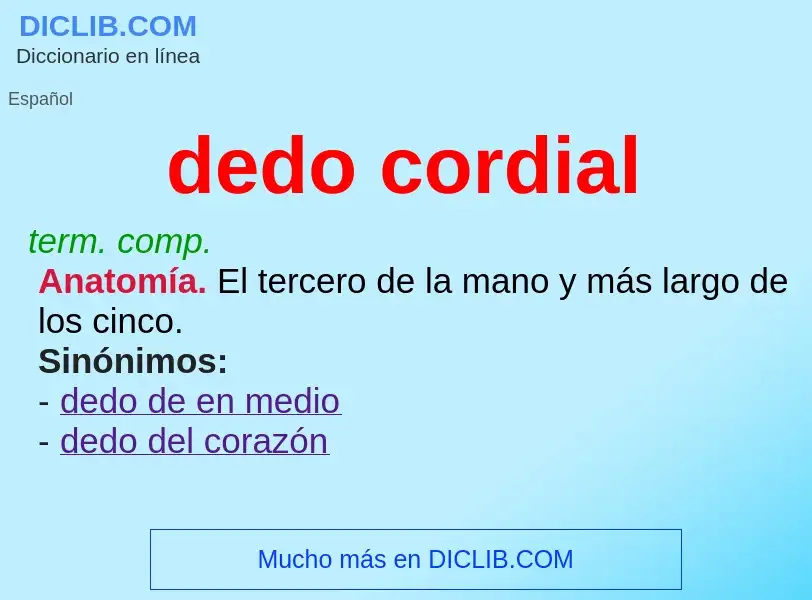 O que é dedo cordial - definição, significado, conceito