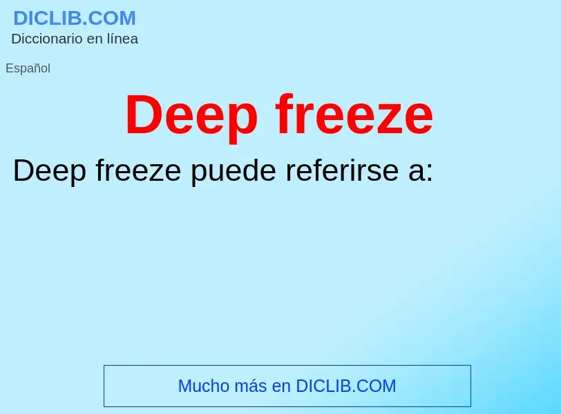 Что такое Deep freeze - определение