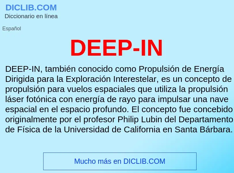 ¿Qué es DEEP-IN? - significado y definición