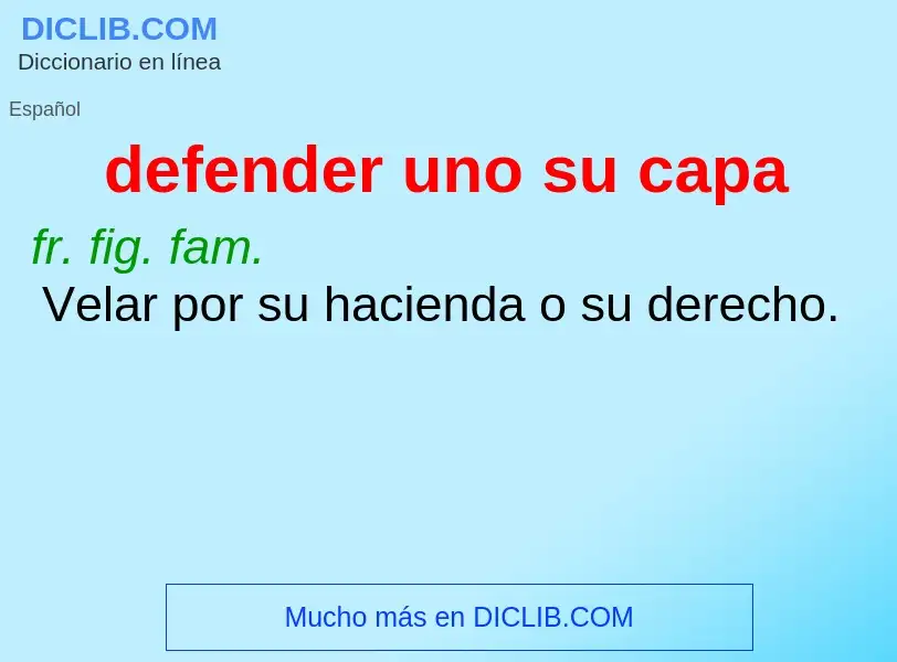 What is defender uno su capa - definition