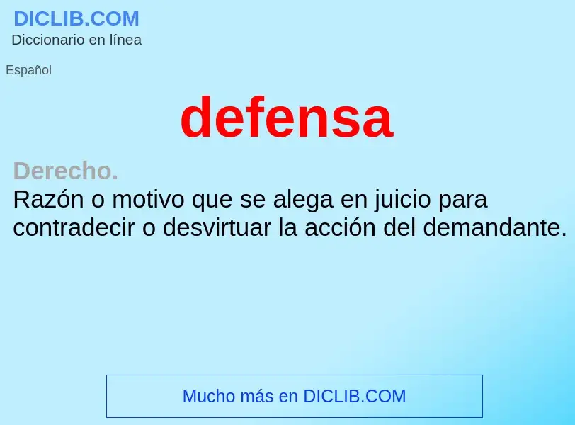 Was ist defensa - Definition