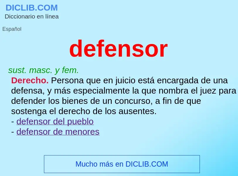 O que é defensor - definição, significado, conceito