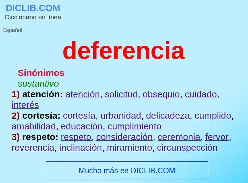 O que é deferencia - definição, significado, conceito