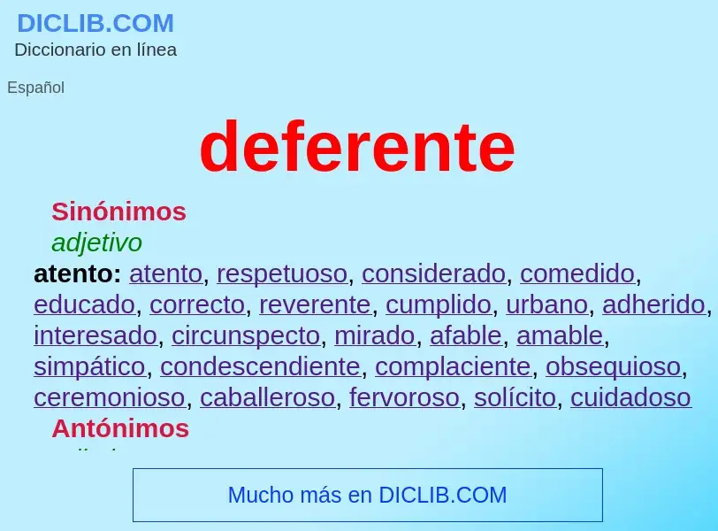 ¿Qué es deferente? - significado y definición