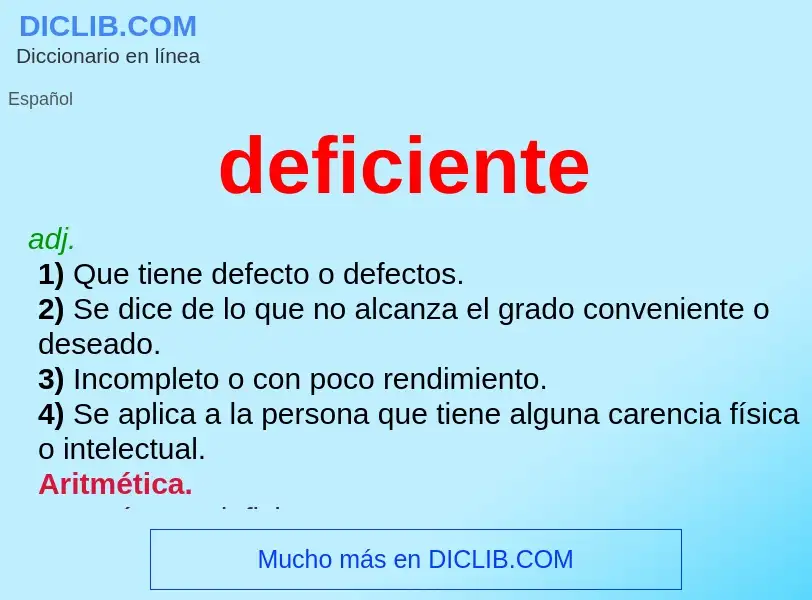 What is deficiente - definition