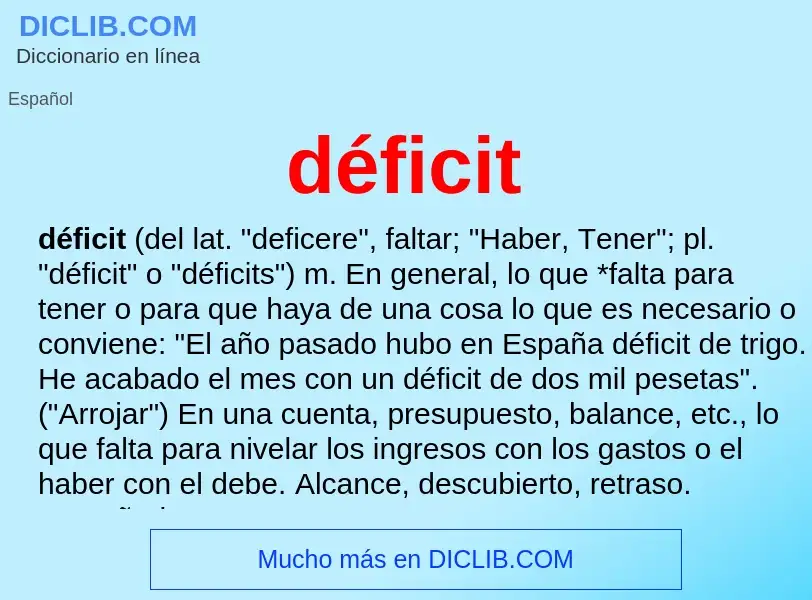 ¿Qué es déficit? - significado y definición