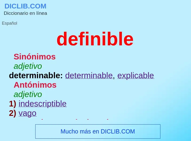 What is definible - definition