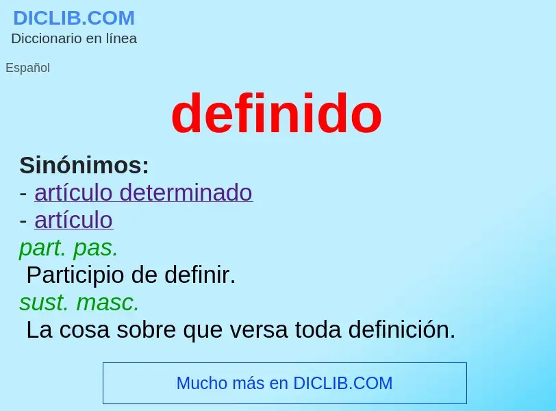 Wat is definido - definition