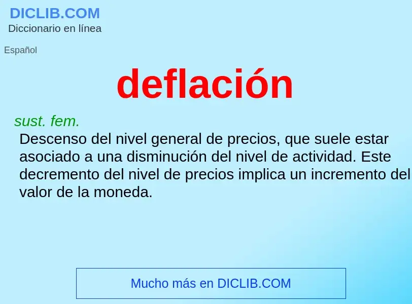 Что такое deflación - определение