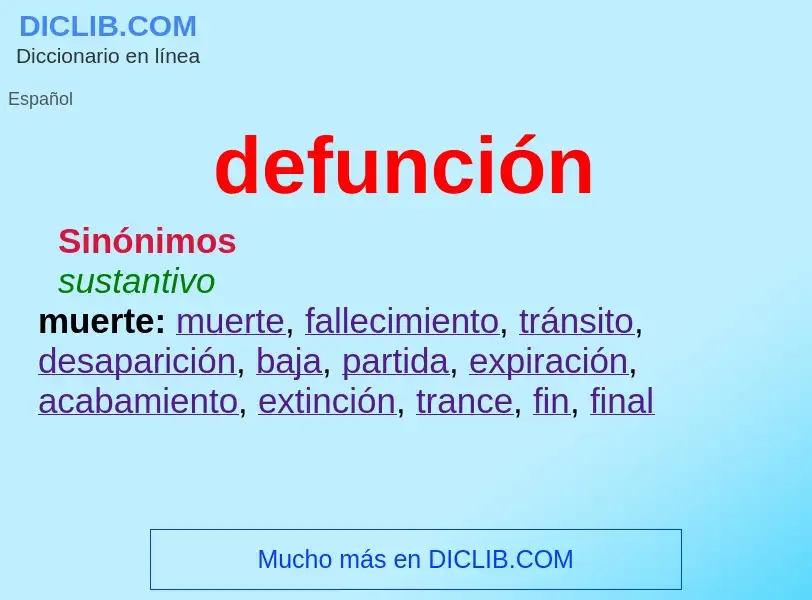 Wat is defunción - definition