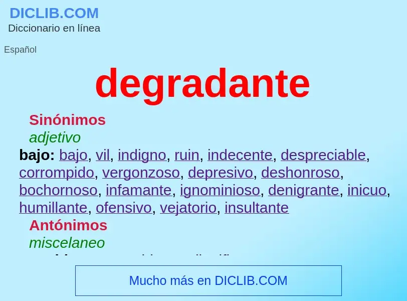 Wat is degradante - definition