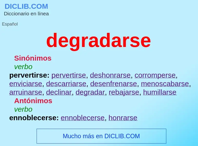 What is degradarse - definition