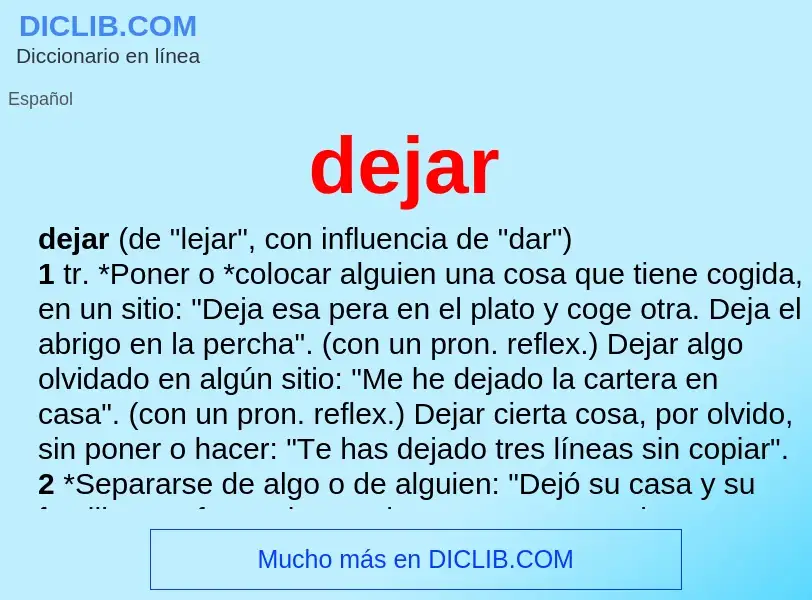 Wat is dejar - definition