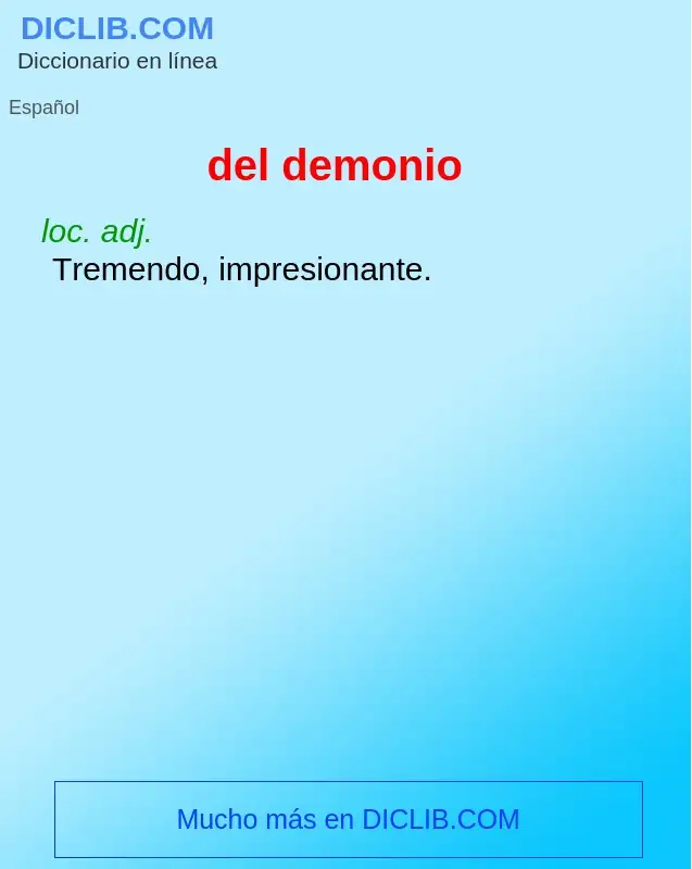What is del demonio - definition