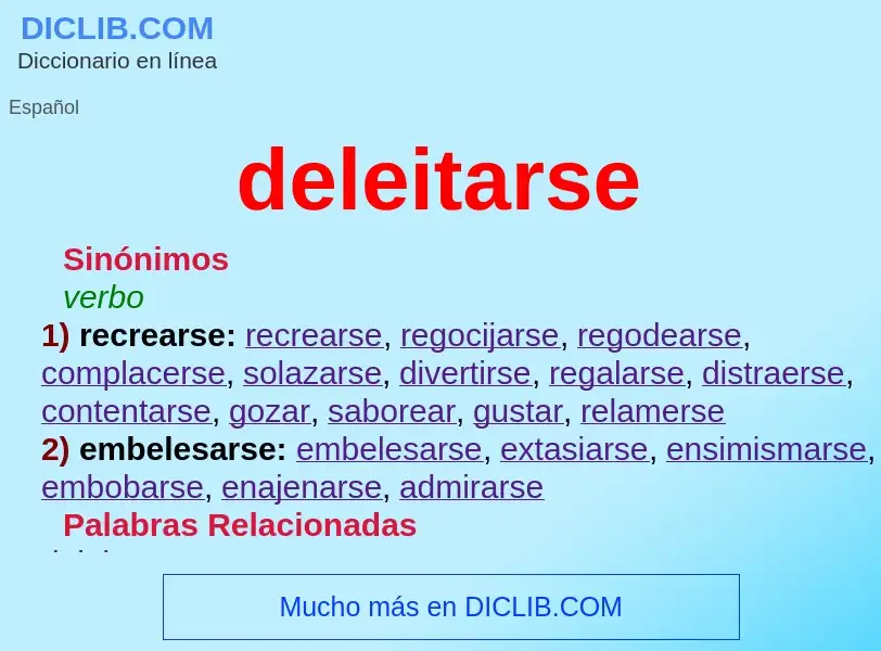 What is deleitarse - definition