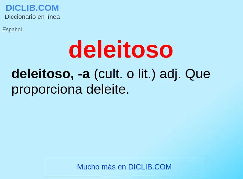 ¿Qué es deleitoso? - significado y definición