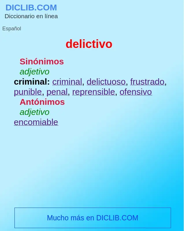 Wat is delictivo - definition