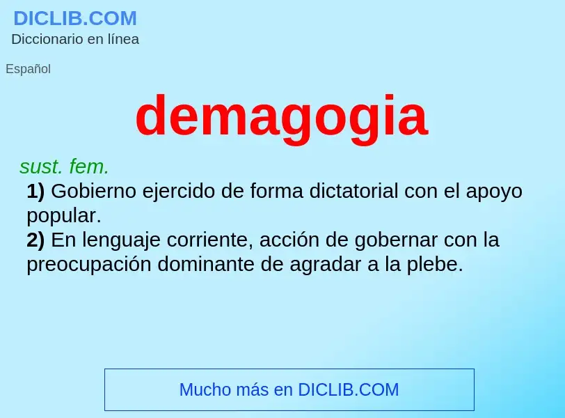 What is demagogia - meaning and definition