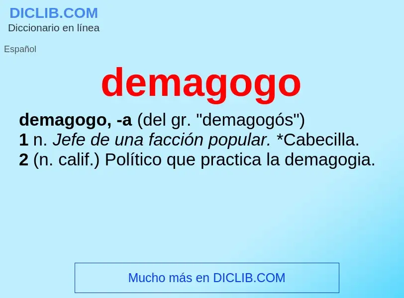 Wat is demagogo - definition