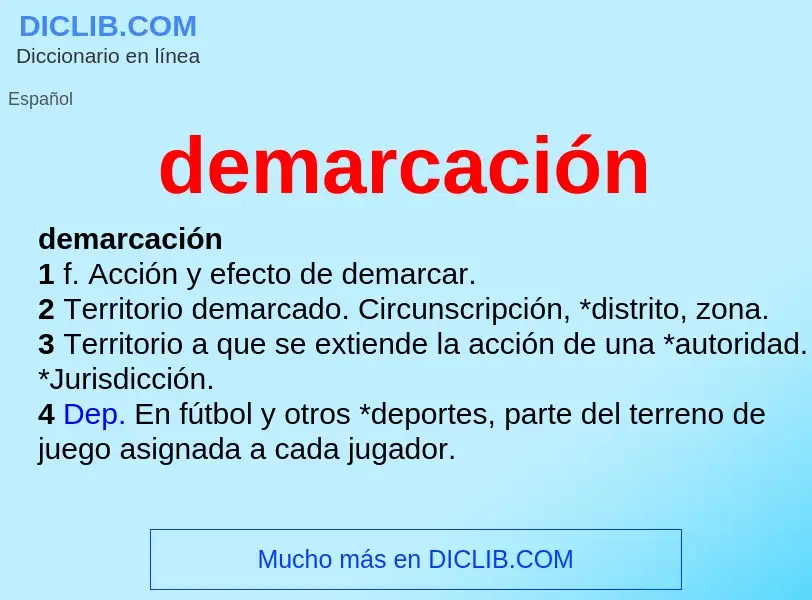 What is demarcación - meaning and definition