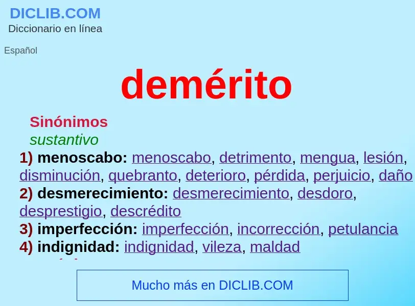 What is demérito - definition