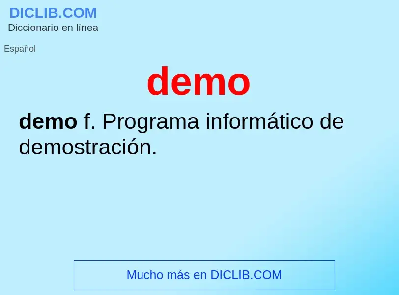 ¿Qué es demo? - significado y definición