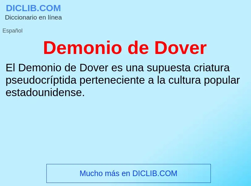 Что такое Demonio de Dover - определение