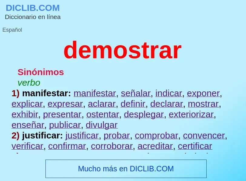 What is demostrar - definition