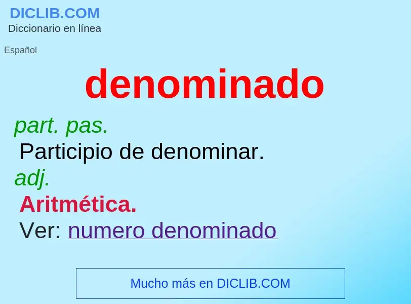 Wat is denominado - definition