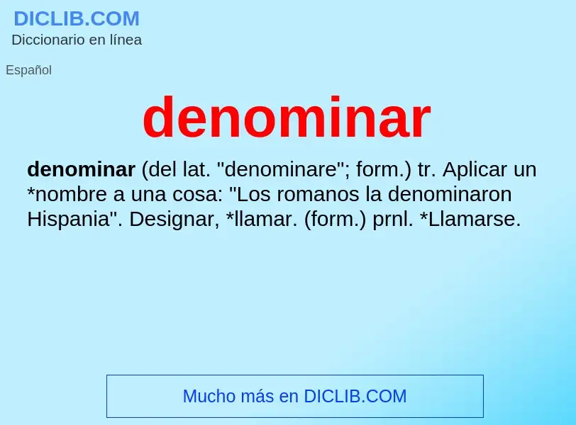 Was ist denominar - Definition