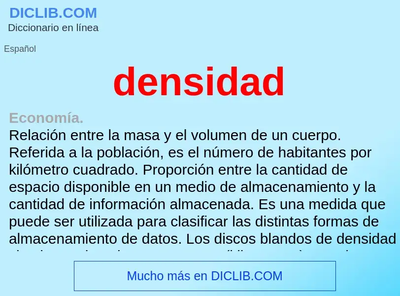 What is densidad - definition