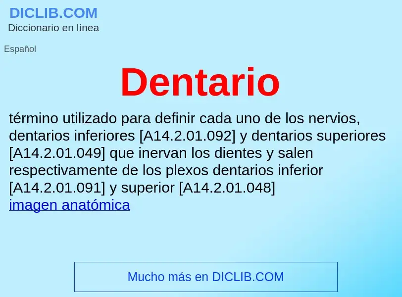 ¿Qué es Dentario? - significado y definición