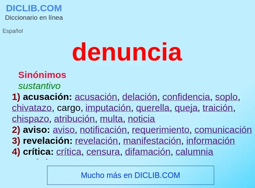 Wat is denuncia - definition