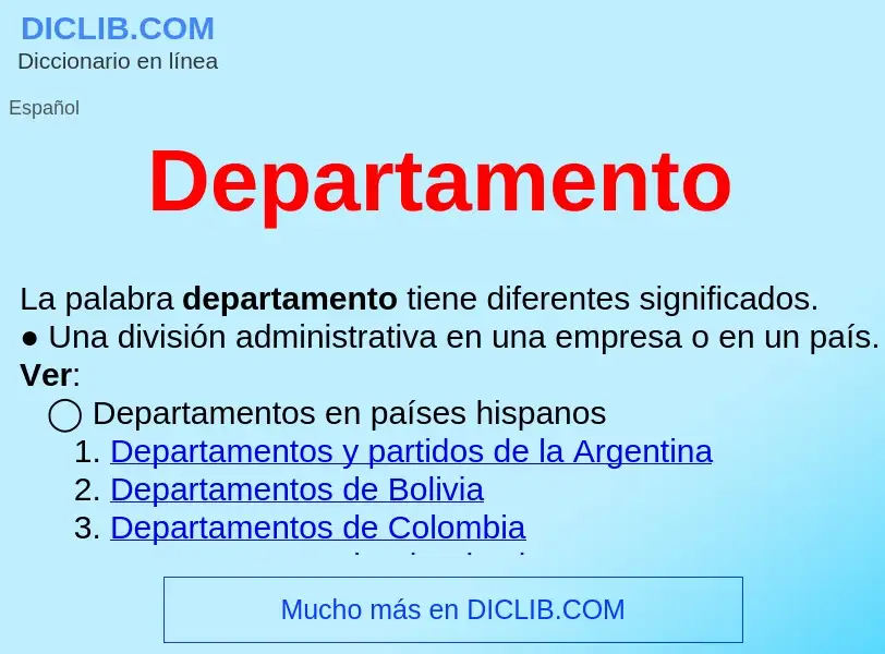 ¿Qué es Departamento ? - significado y definición