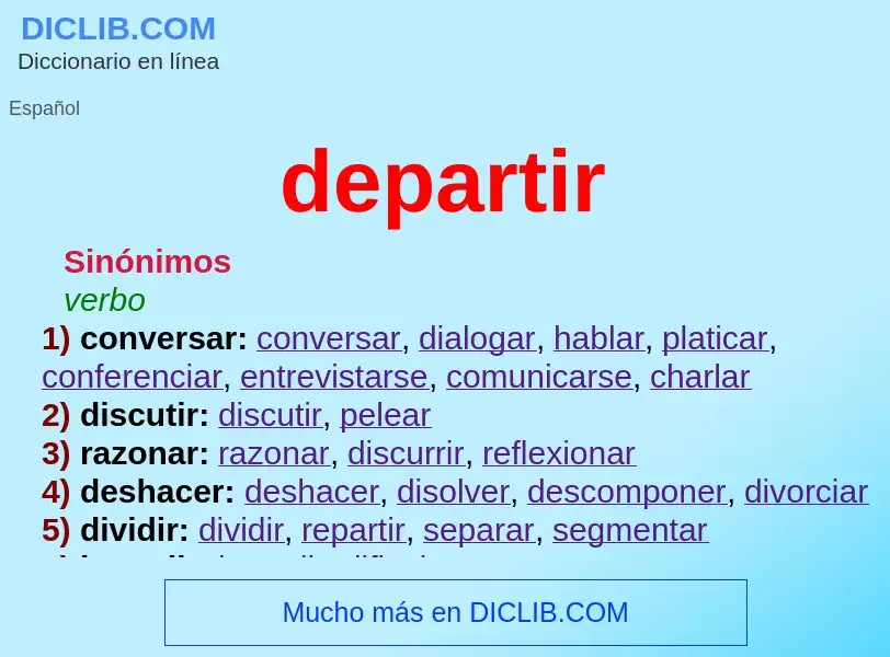 What is departir - meaning and definition