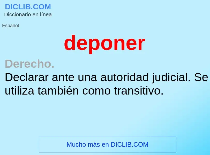 Wat is deponer - definition