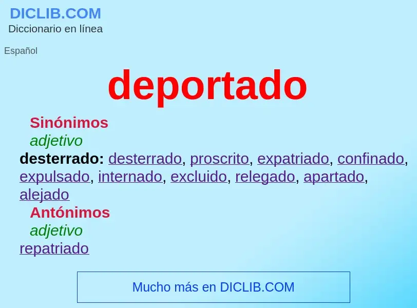 O que é deportado - definição, significado, conceito