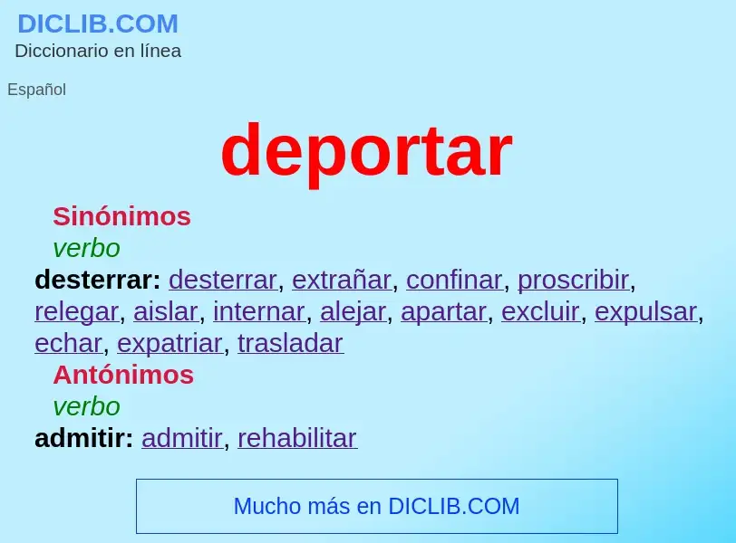 What is deportar - definition